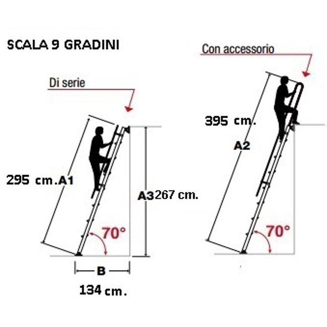 Vendita online Scala da appoggio 9 gradini S15/13